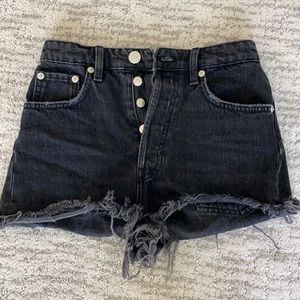 zara black denim jean shorts